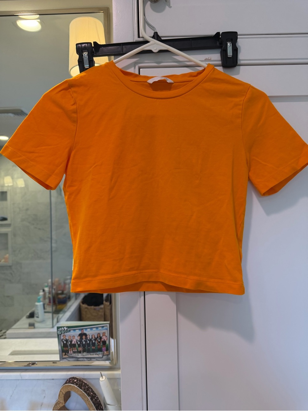 Zara Orange Crop Tee